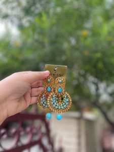 Dhvani Earrings - Turquoise &amp; Gold