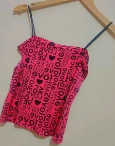 Pink 💕 Printed Crop Top For Girl Or Woman 32 Bust