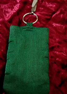 Embroidered Leaf mobile pouch