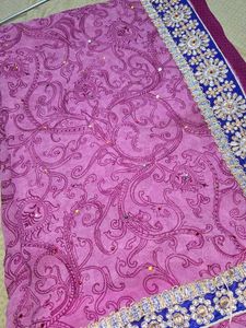 Beautiful Purple Embroidered Saree