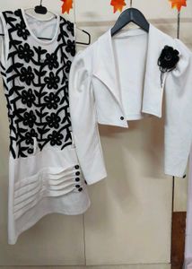 Chic White Dress &amp; Jacket Set