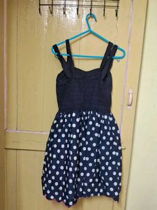 Navy Polka Dot Dress