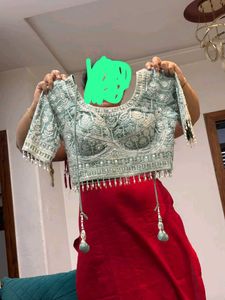 Combo Embellished Ethnic Blouse Sharara Set