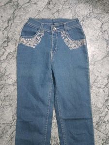 y2k Stylish Embellished Blue Jeans