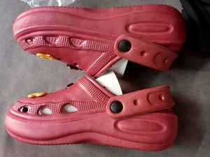 Maroon Clogs with Fun Charms Size 39,38