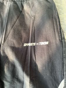 Striped Black half denim Joggers