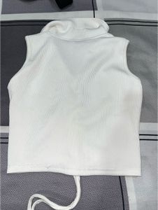 Zara White Ribbed Cropped Top