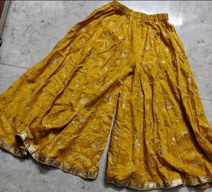 Embellished Yellow Ethnic palazzo / skirt