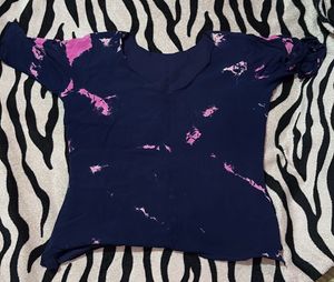Tie-Dye V-Neck Top