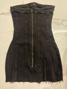 Denim Button-Up Mini Dress