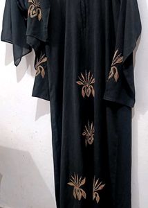 Black Abaya with Gold Embroidery