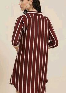 Chic Striped V-Neck Casual Dress