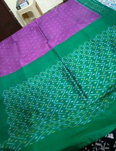 Vibrant Purple & Green Saree