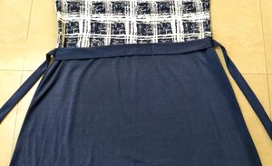 Chic Navy &amp; White Checkered Dress 📍Free Delivery