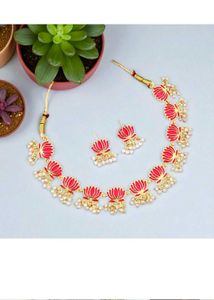 Beautiful Lotus Necklace &amp; Earring Set