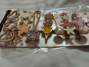 Assorted Pearl & Star Hair Clips Set
