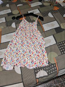 Floral Dress with Olive Green Shirt