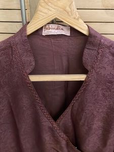 ladies angrakha kurta, XL, purple