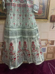 Elegant Mint Green Embellished Anarkali
