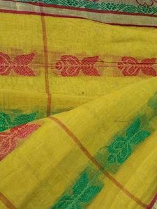 Vibrant Yellow Saree with Floral Border