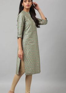 Green Printed Kurta