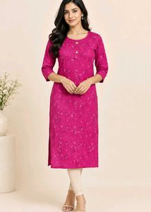 Pretty Pink Kurta with Floral Print