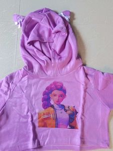 🇯🇵Cute Purple Cropped Hoodie with Ears