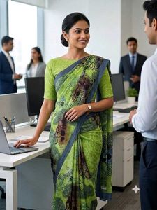 Beautiful Green Printed Saree
