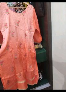 Elegant Peach Embroidered 3 piece set