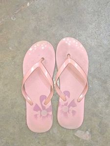 Pink Flip Flops with Flower Design