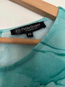 Flowy Teal Swirl Dress