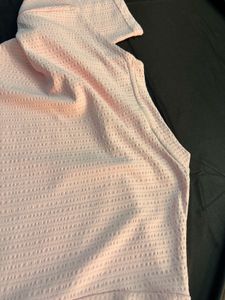 Men's Pink Textured T-Shirt