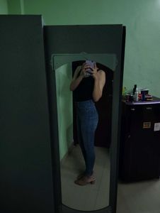 High-Waisted Blue Denim Jeans