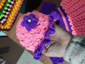 Crochet Baby Dress with Hat &amp; Booties
