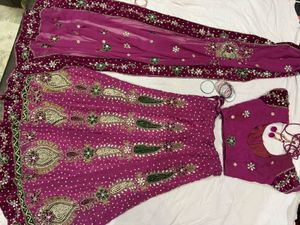 y2k Pink Lehenga Choli Set