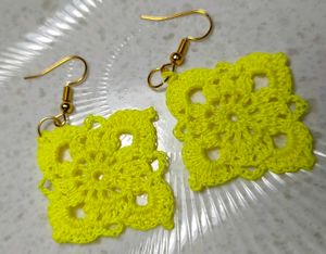 Handmade Crochet Flower Earrings
