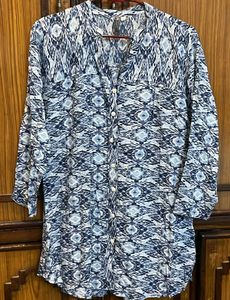 Patterned Blue Top
