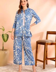 Blue & White Printed Cord Set