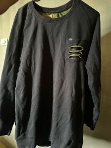 Distressed Navy Crewneck Sweatshirt spykar