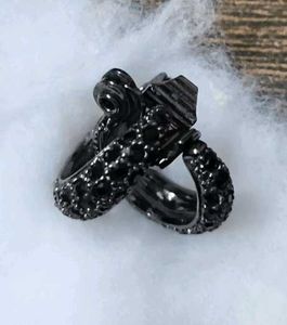 Chunky Black Diamond Hoop Earrings