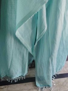 Beautiful Sea Blue Organza Dupatta