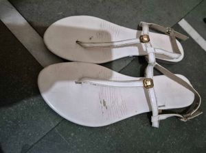 White Flat Sandals
