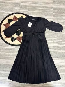Black Accordian Pleats Aline dress