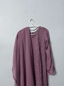 Lavender Chikankari Suit Set