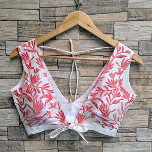 Embroidered V-Neck Blouse fix price