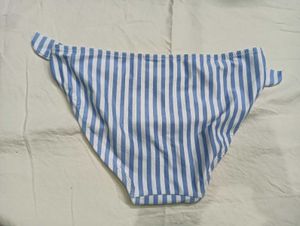 Blue &amp;💛 White Striped Bikini Bottom