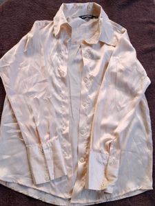 Elegant Cream Satin Shirt
