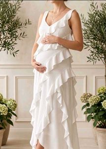 Elegant White Ruffle Dress