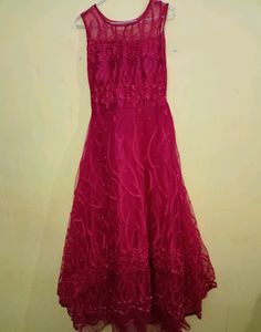 Burgundy Lace &amp; Beaded Party Dress