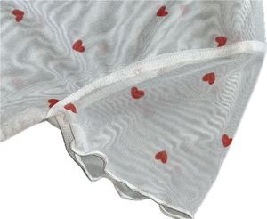Sheer White Heart Print Top